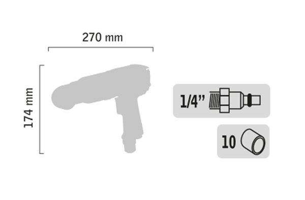 Clé à chocs d’angle 1/2″