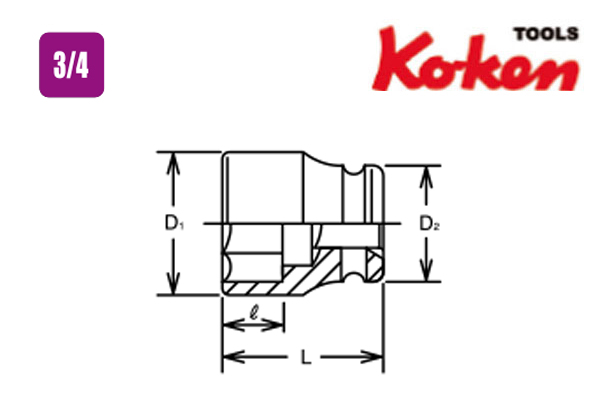 Douilles courtes à chocs 3/4" - GP16400M20