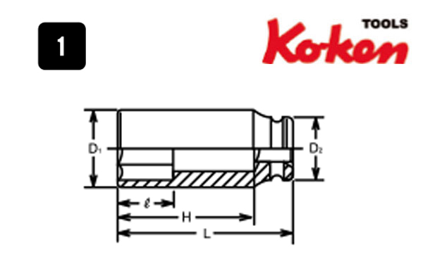 Douilles longues à chocs à parois fines 1" - GP18301M20