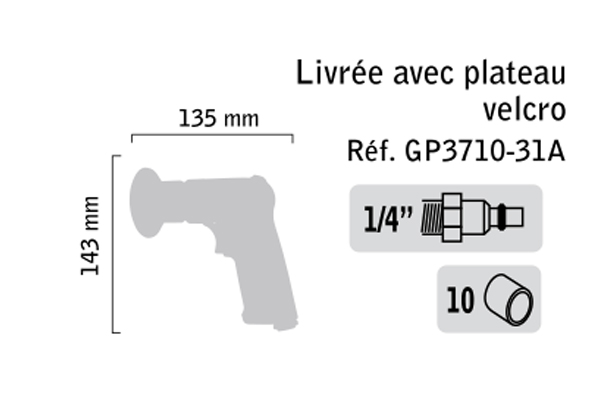 Lustreuse pistolet ø75