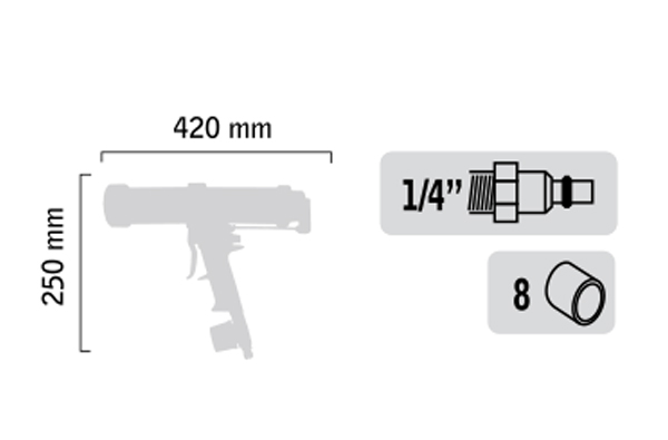 Pistolet à cartouche et poche