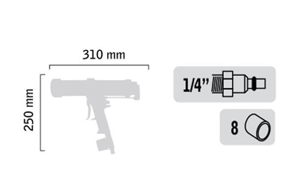 Pistolet à cartouche et poche