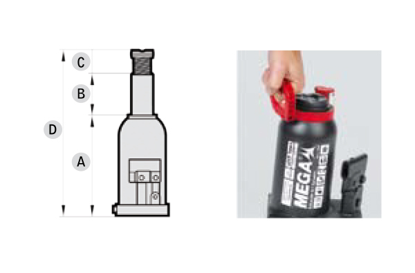 Cric bouteille  – Capacité : 5t