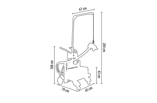 Chariot complet avec GP1599E broche courte