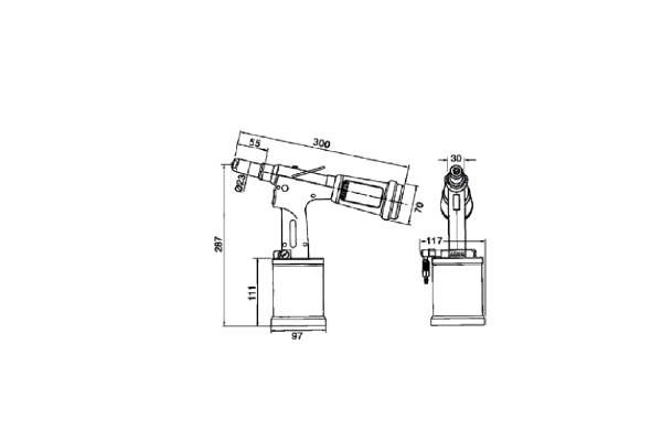 Riveteuse oléopneumatique pour rivets standard et de structure