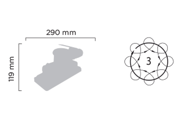 Ponceuse orbitale électrique 70 x 198 mm